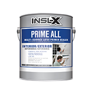 Capital City Paint Center Prime All™ Multi-Surface Latex Primer Sealer is a high-quality primer designed for multiple interior and exterior surfaces with powerful stain blocking and spatter resistance.

Powerful Stain Blocking
Strong adhesion and sealing properties
Low VOC
Dry to touch in less than 1 hour
Spatter resistant
Mildew resistant finish
Qualifies for LEED® v4 Creditboom